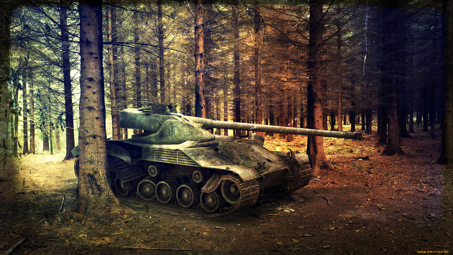 Обои World of Tanks Видео Игры World of Tanks, обои для рабочего стола,  фотографии world, of, tanks, видео, игры, мир, танков, лес, стволы,  самоходная, установка Обои для рабочего стола, скачать обои картинки